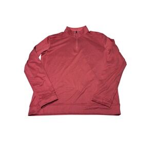 Southern Tide Mens Small Red Heathered Quarter Zip‎ Performance Pullover Sweater